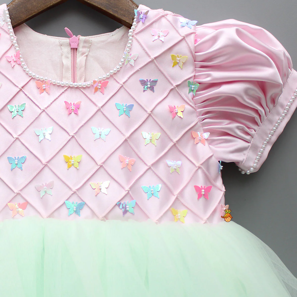 Sequins Butterflies Embellished Yoke Flared Dress - Image 3