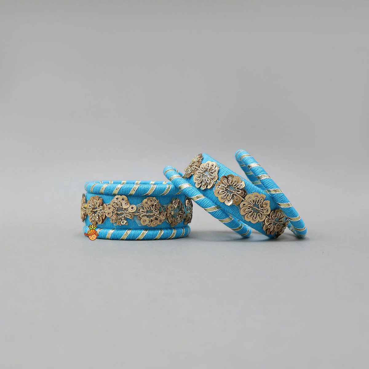 Sequins-Detailed Thread Bangles - Image 2