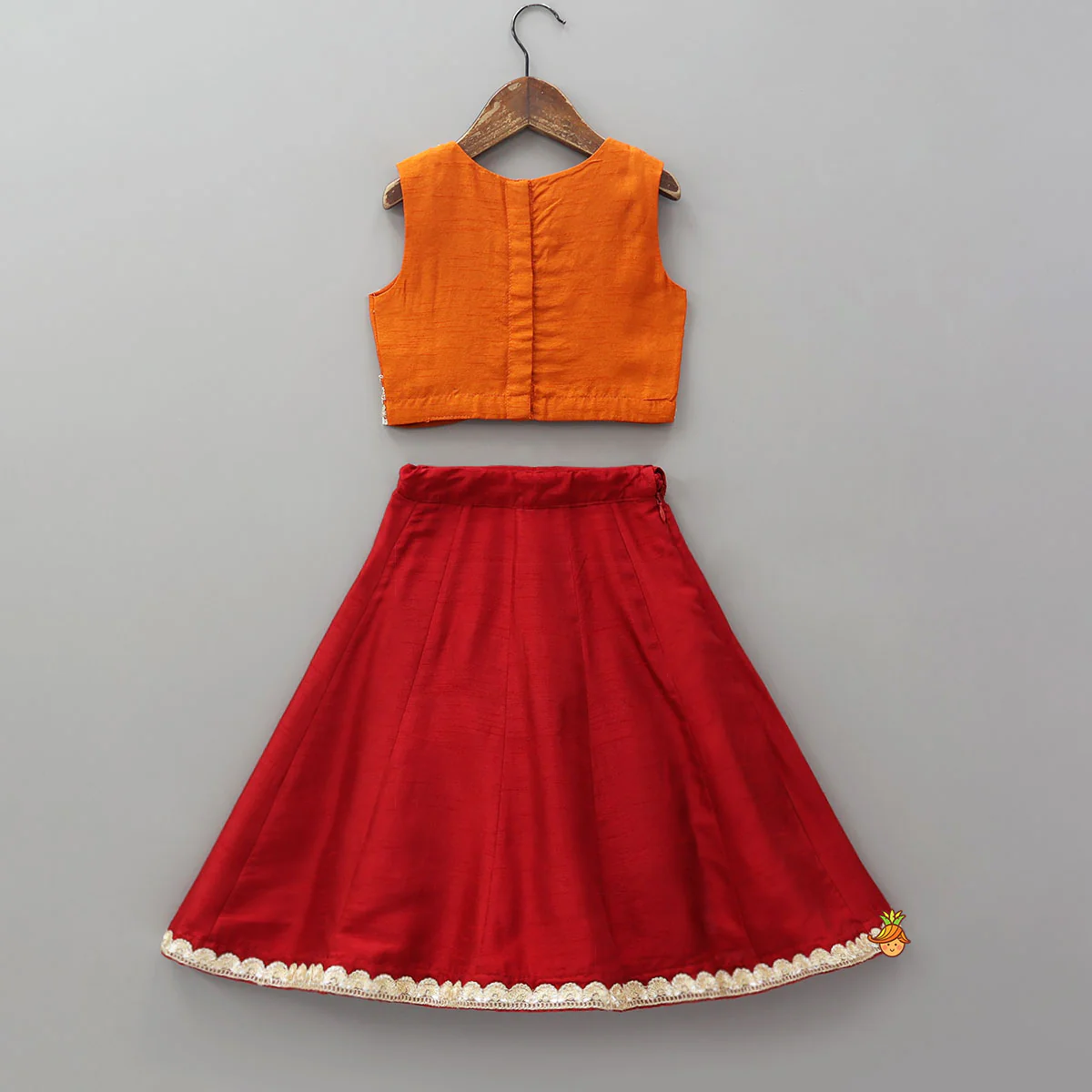 Sequins Embroidered Crop Top And Contrasting Lehenga With Matching Dupatta - Image 2