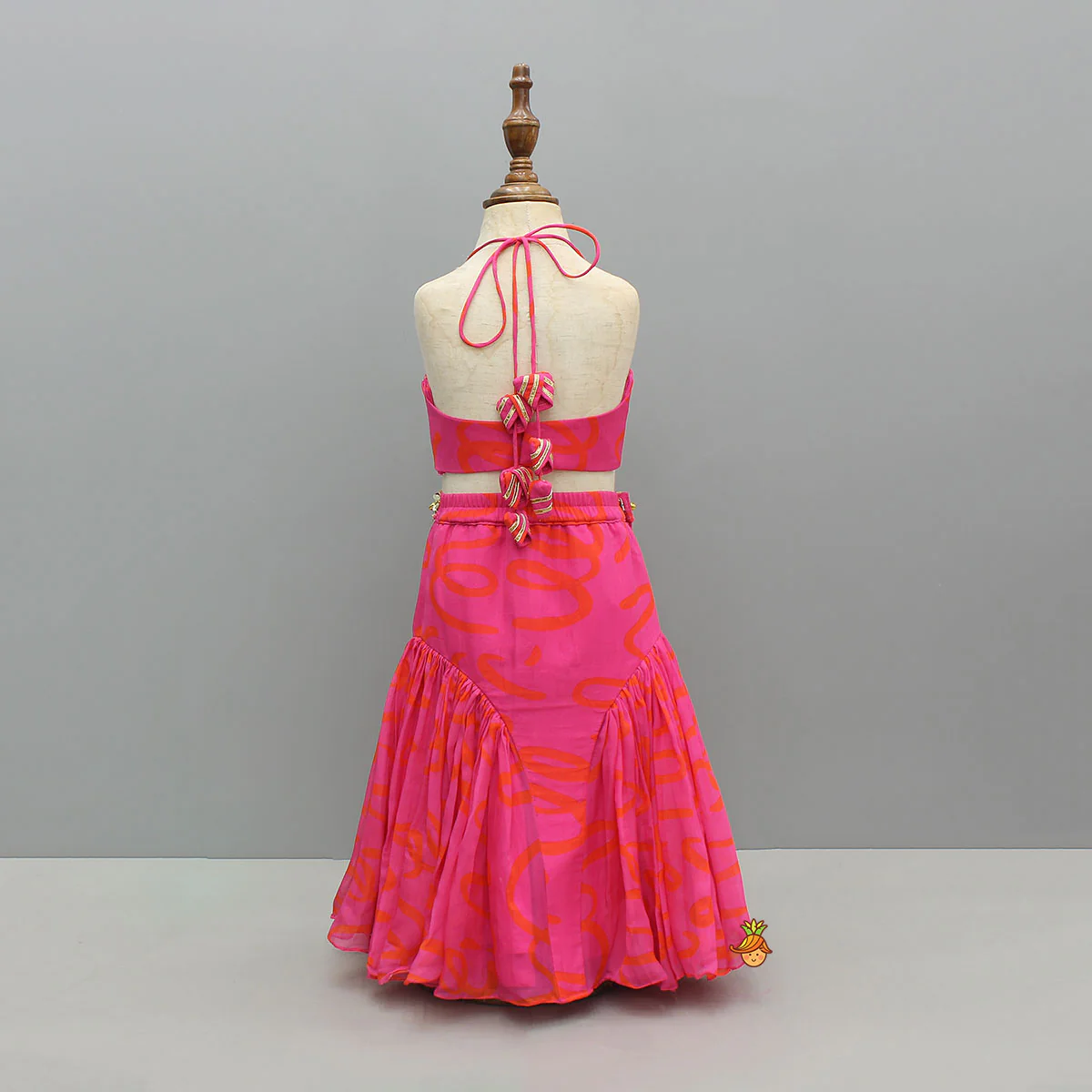 Sequins Embroidered Yoke Top With Printed Lehenga - Image 2