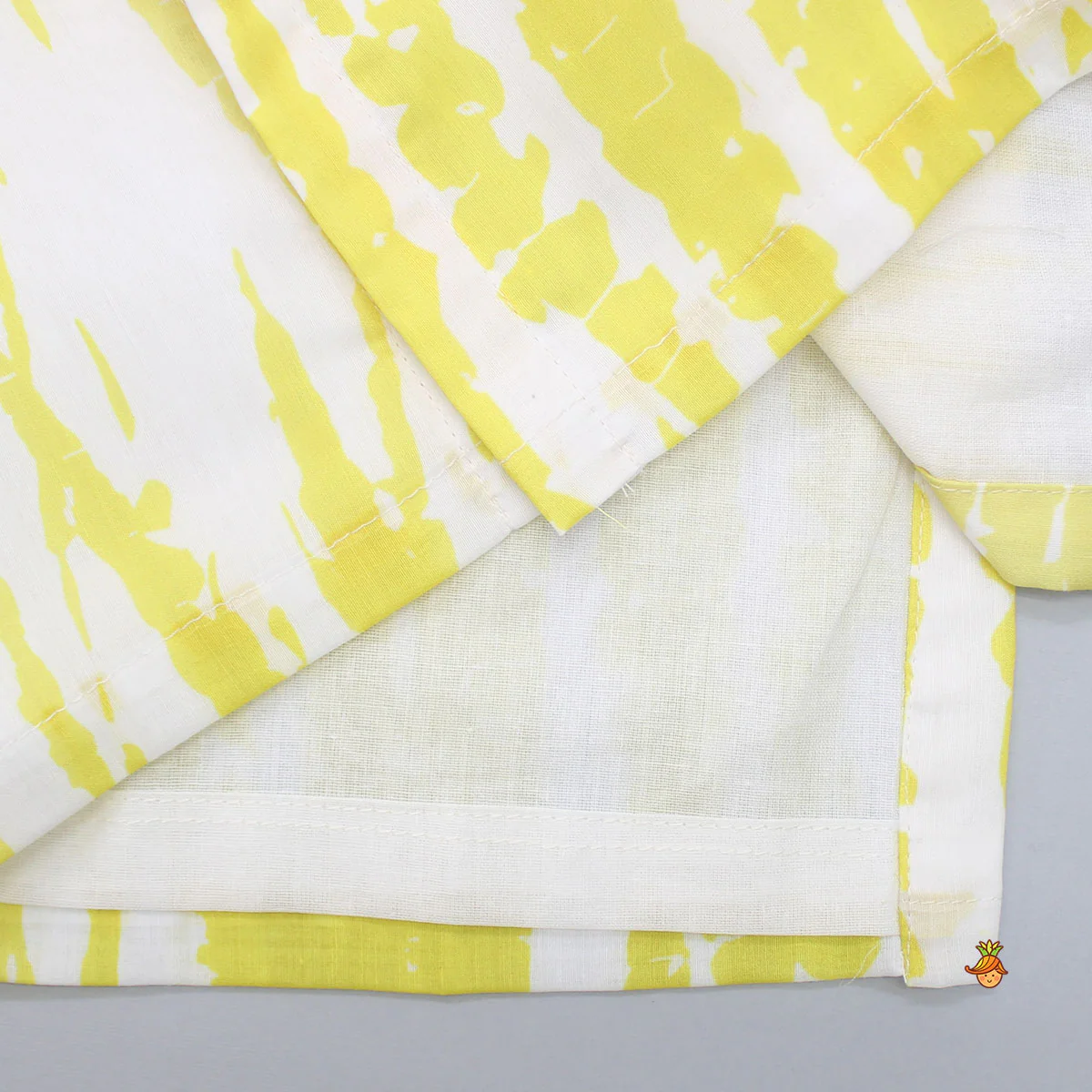 Shibori Printed Kurta With Beads Embroidered Yellow Open Jacket And Churidar - Image 8