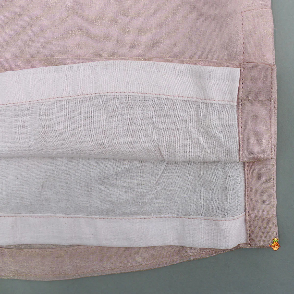 Shimmery Pink Mirror Embroidered Silk Kurta With Churidar - Image 5