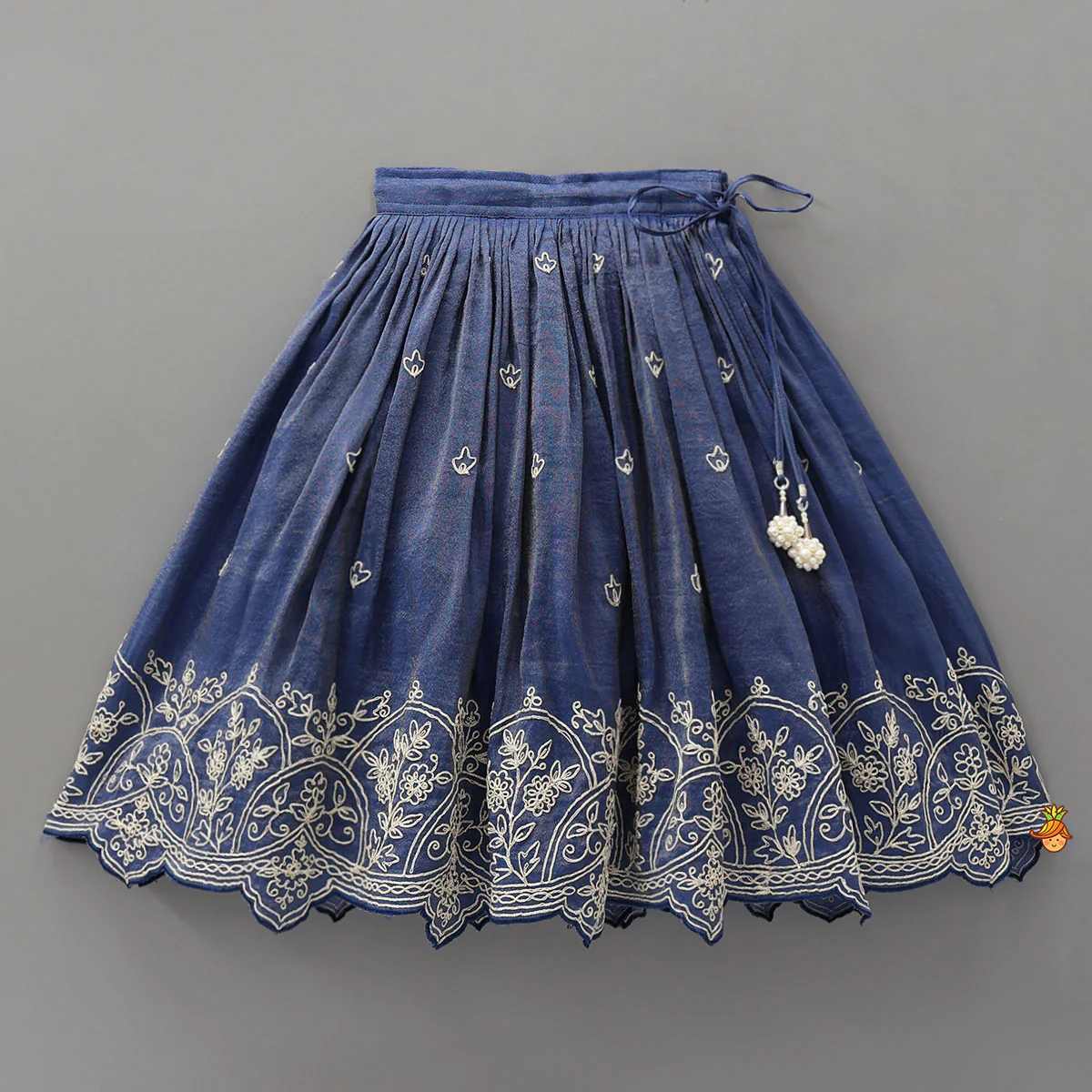 Shimmery Pleated Top And Lehenga With Matching Dupatta - Image 5