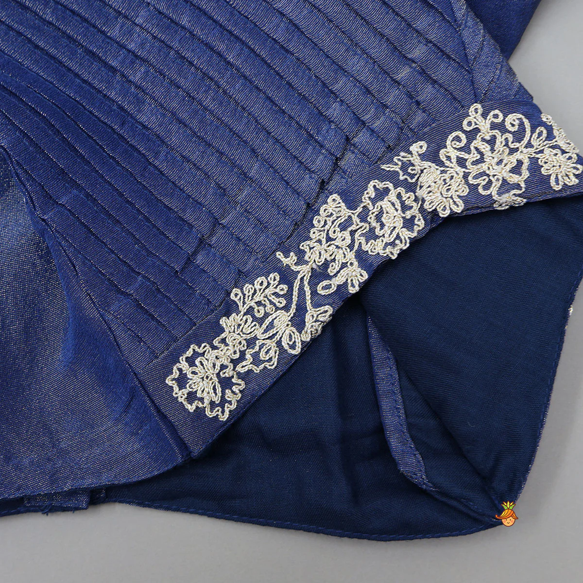 Shimmery Pleated Top And Lehenga With Matching Dupatta - Image 6