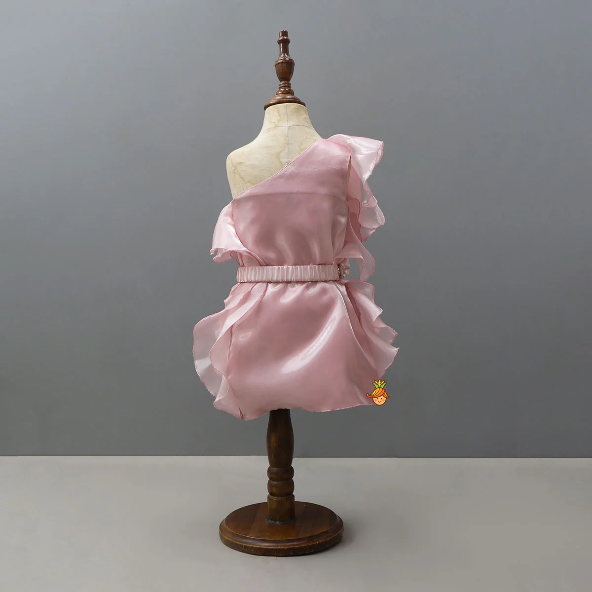 Shimmery Ruffle Dress With Waist Belt - Image 2