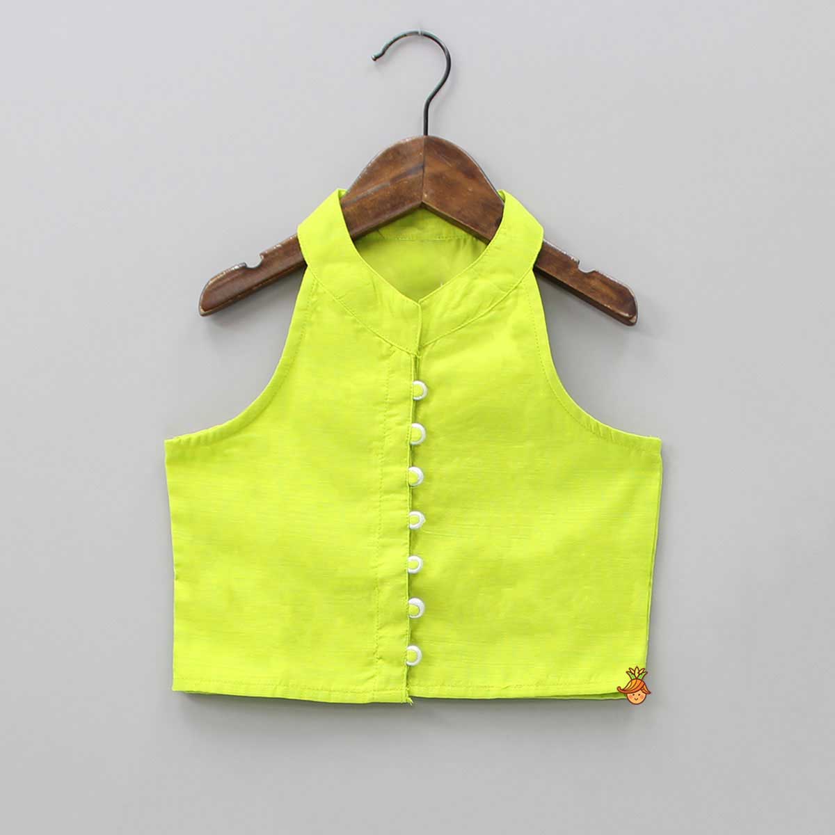Sleeveless Green Top And Elephant Print Palazzo - Image 3