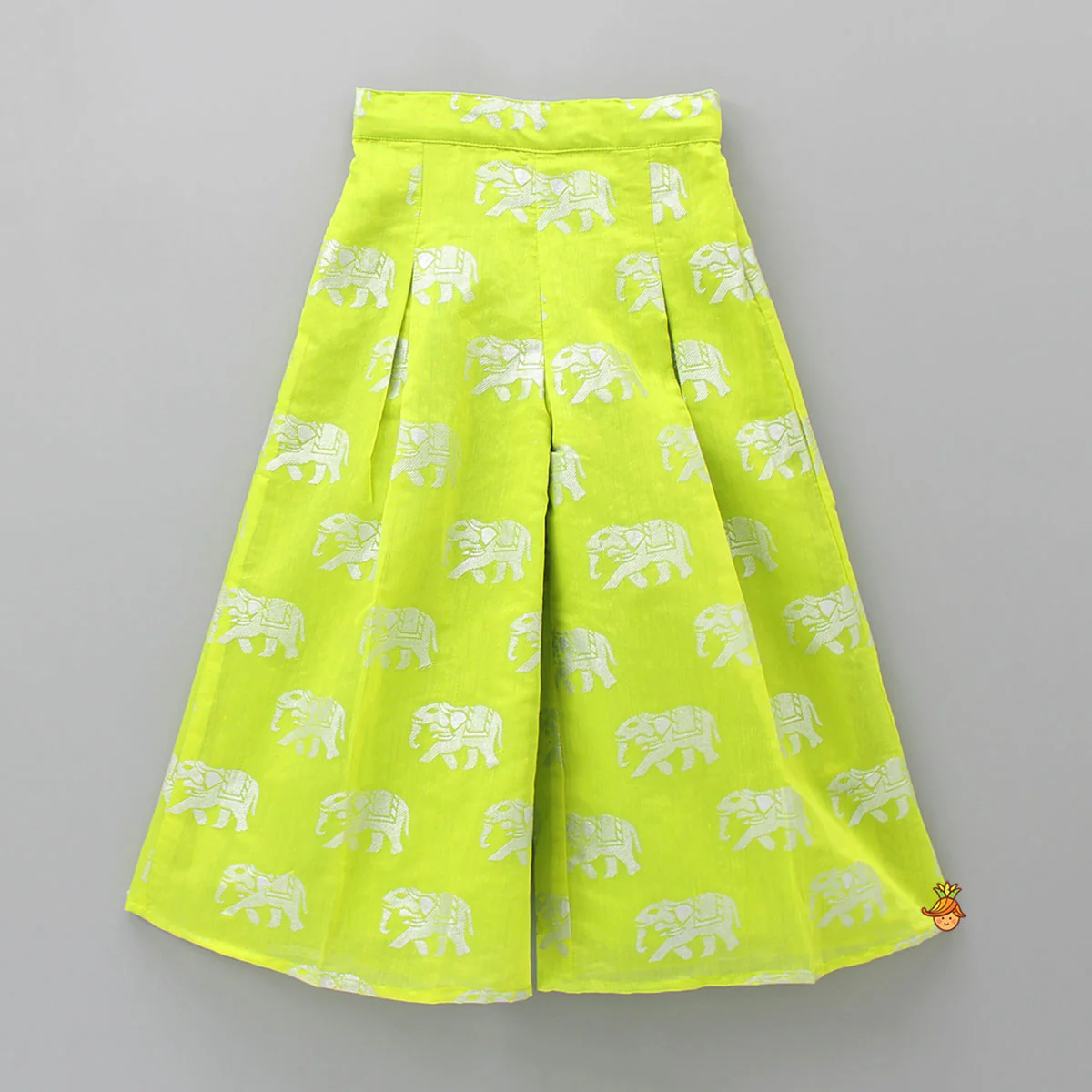 Sleeveless Green Top And Elephant Print Palazzo - Image 4