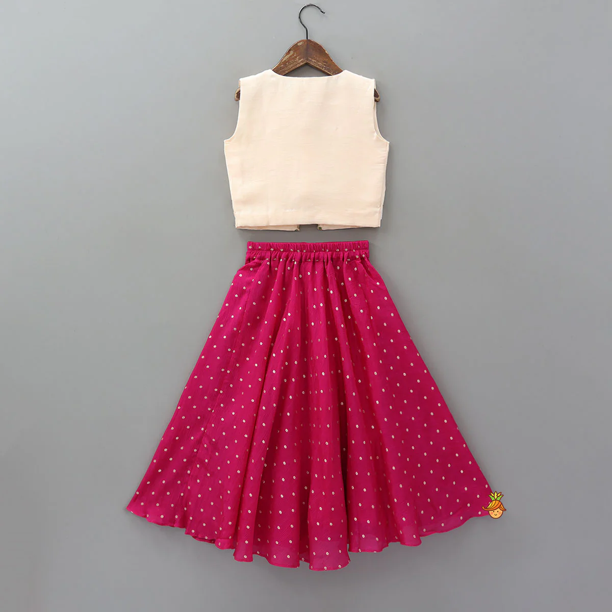 Sleeveless Top With Embroidered Jacket And Booti Work Lehenga - Image 2