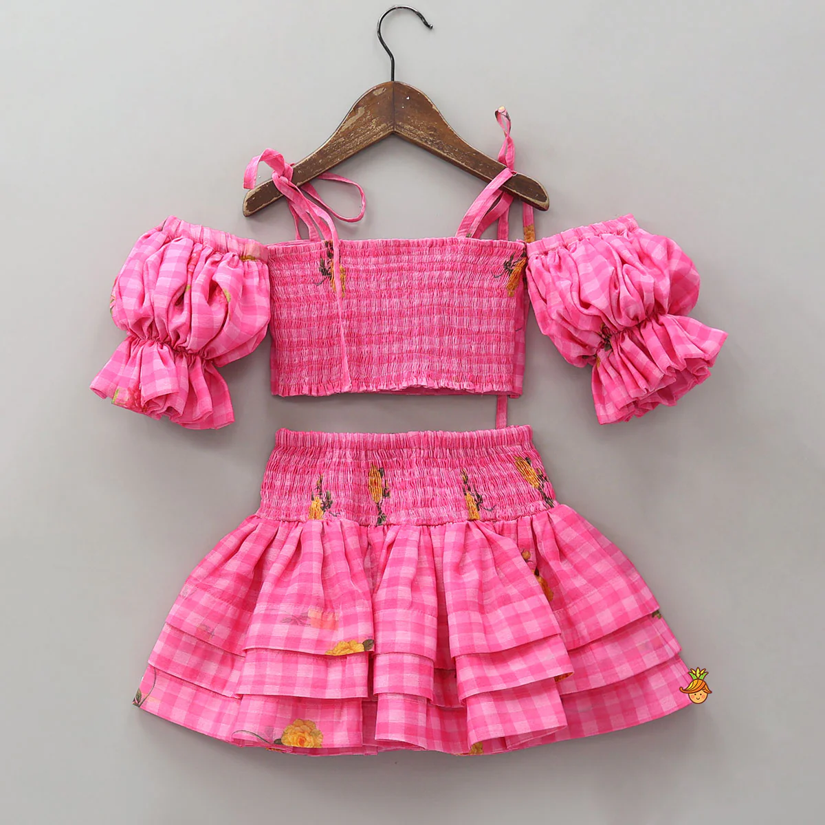 Smocked Back Crop Top With Elasticated Skirt And Matching Head Band - Image 2