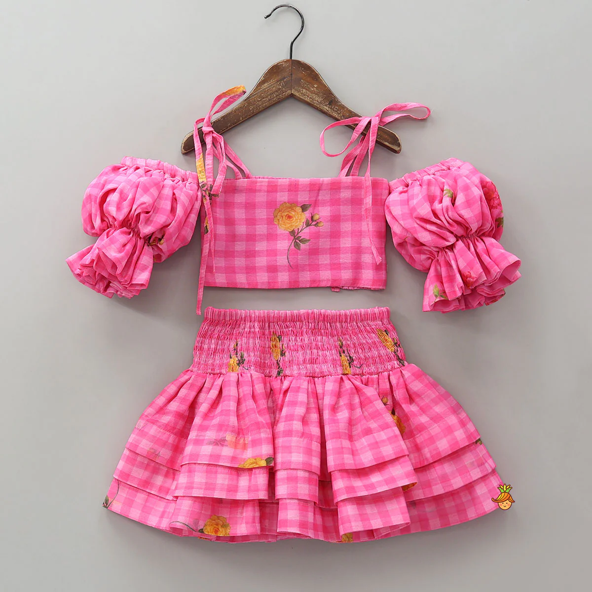 Smocked Back Crop Top With Elasticated Skirt And Matching Head Band - Image 3