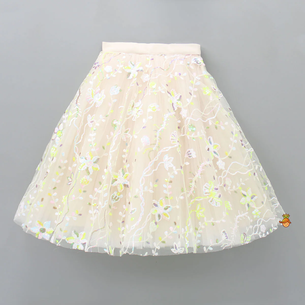 Spaghetti Straps Top And Net Embroidered Lehenga With Dual Tone Stylish Dupatta - Image 5