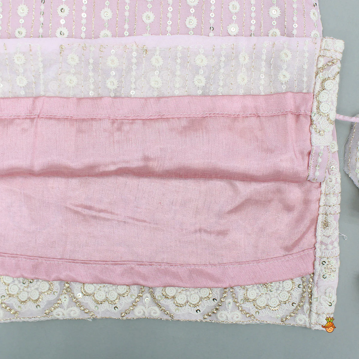 Splendid Embroidered Georgette Pink Kurti With Sharara And Dupatta - Image 6
