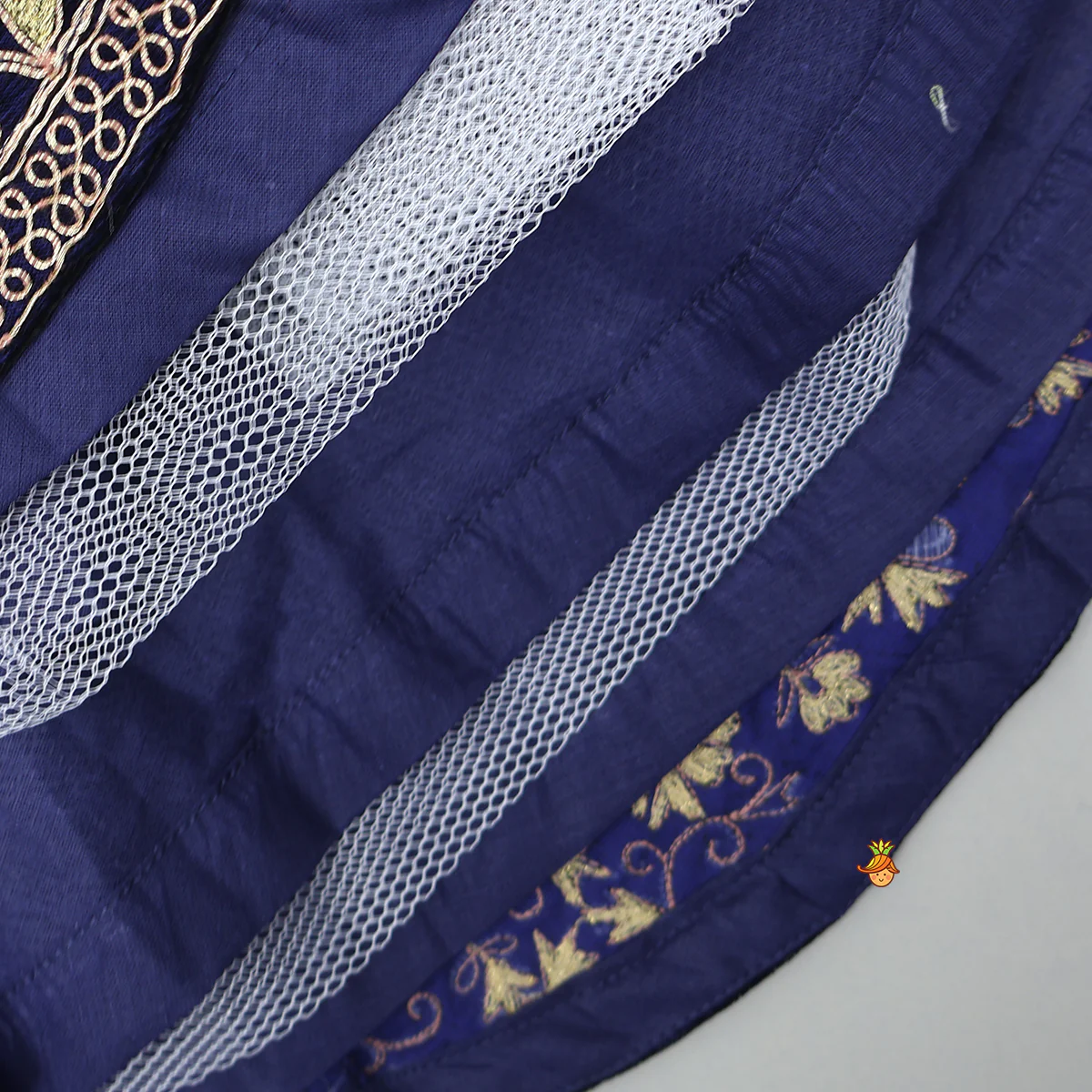 Stand Collar Velvet Charming Top And Lehenga - Image 6