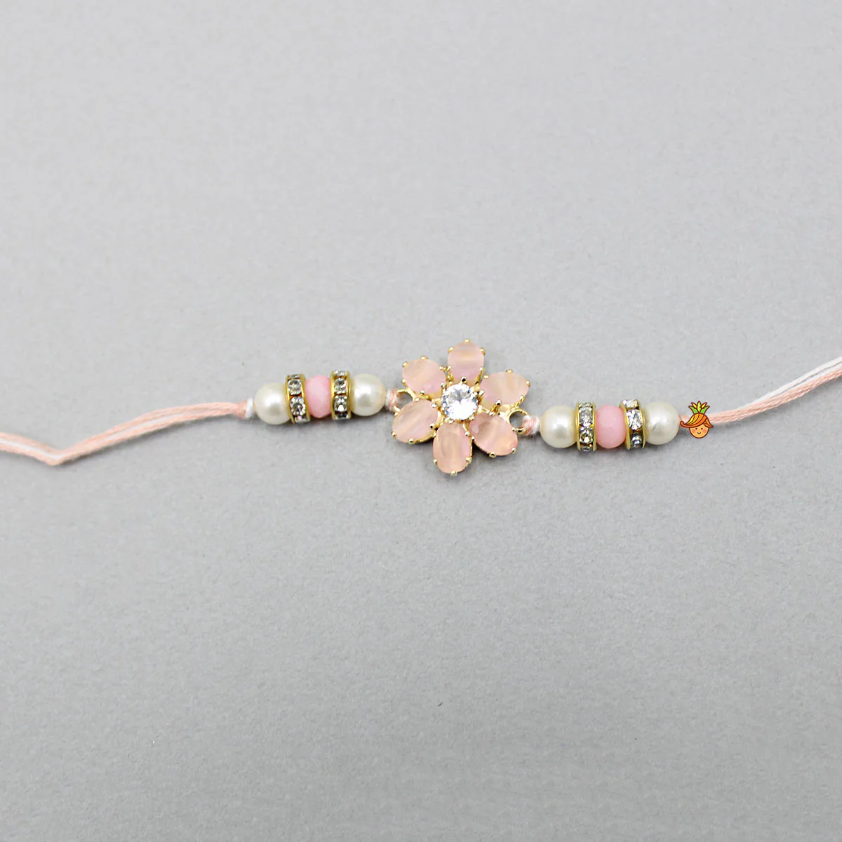 Stone Studded Flower Rakhi - Image 3