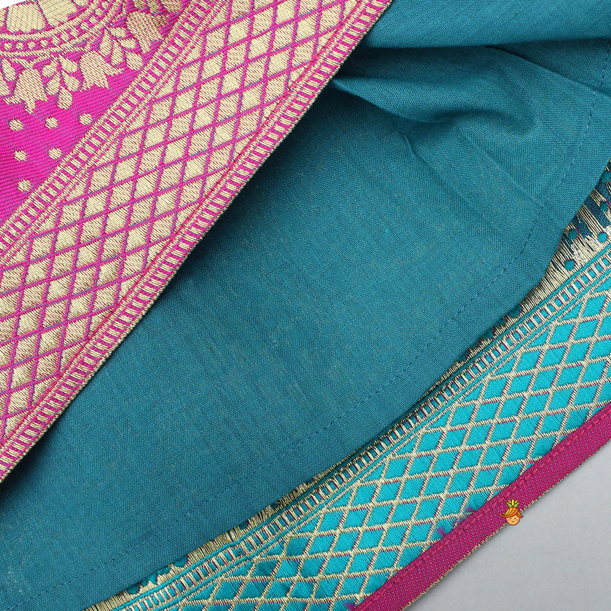 Strappy Brocade Dress With Pink Brocade Bow Detailing - Image 4
