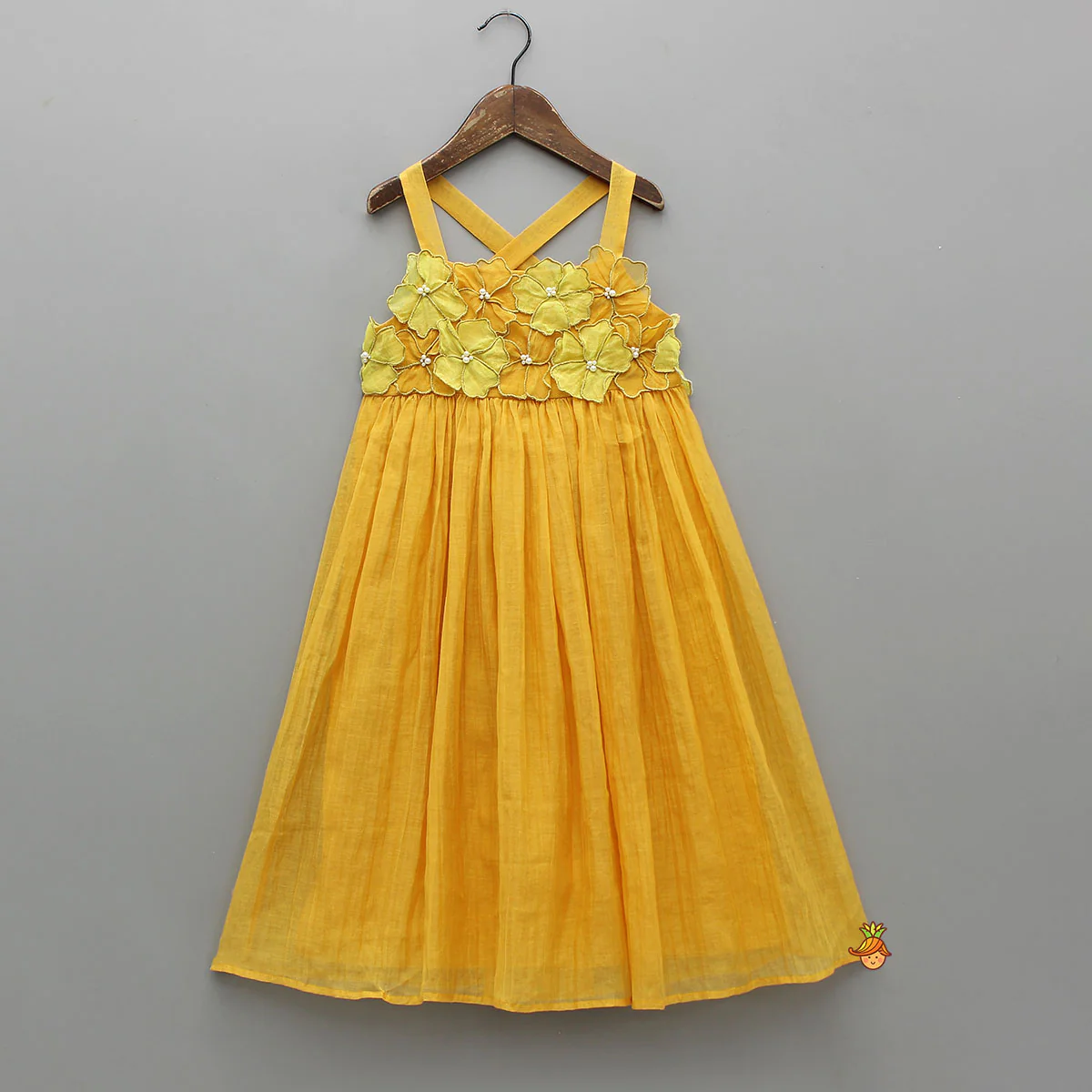 Strappy Dress With Fabric Flower Enhancements