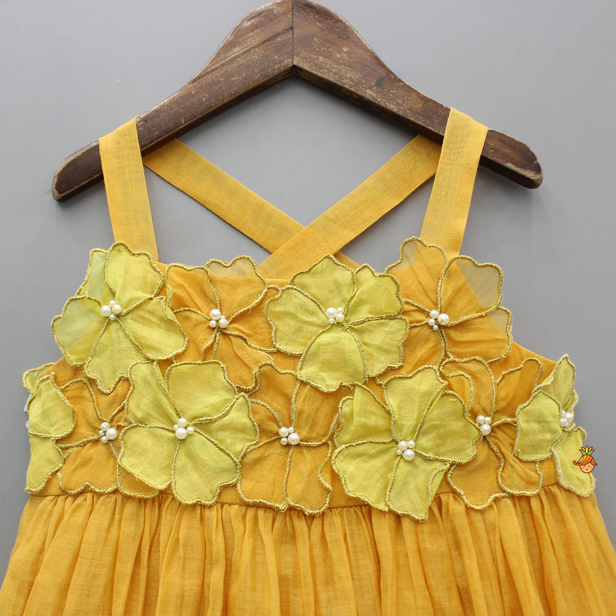 Strappy Dress With Fabric Flower Enhancements - Image 3