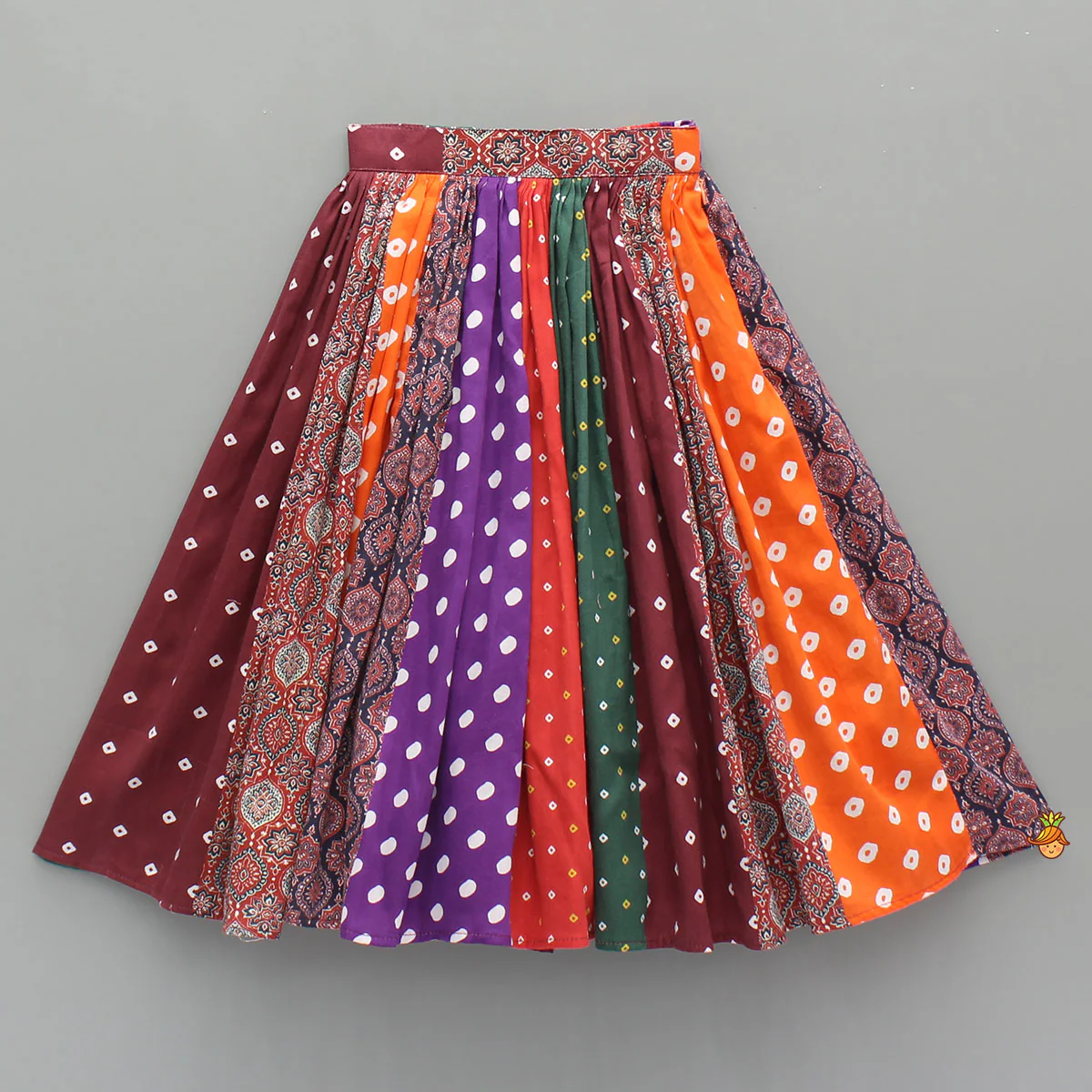 Strappy Mirror Embroidered Multicolour Top With Lehenga And Bandana With Potli Bag - Image 5
