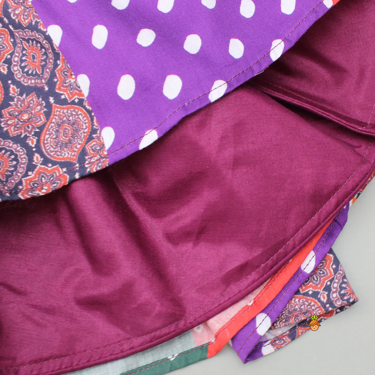Strappy Mirror Embroidered Multicolour Top With Lehenga And Bandana With Potli Bag - Image 7