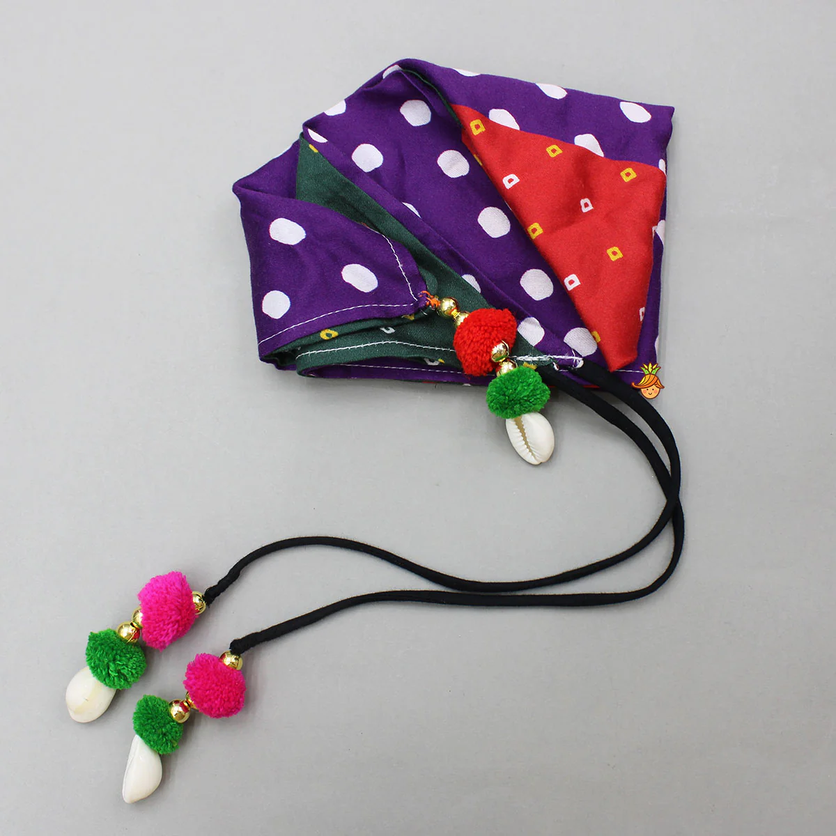 Strappy Mirror Embroidered Multicolour Top With Lehenga And Bandana With Potli Bag - Image 8