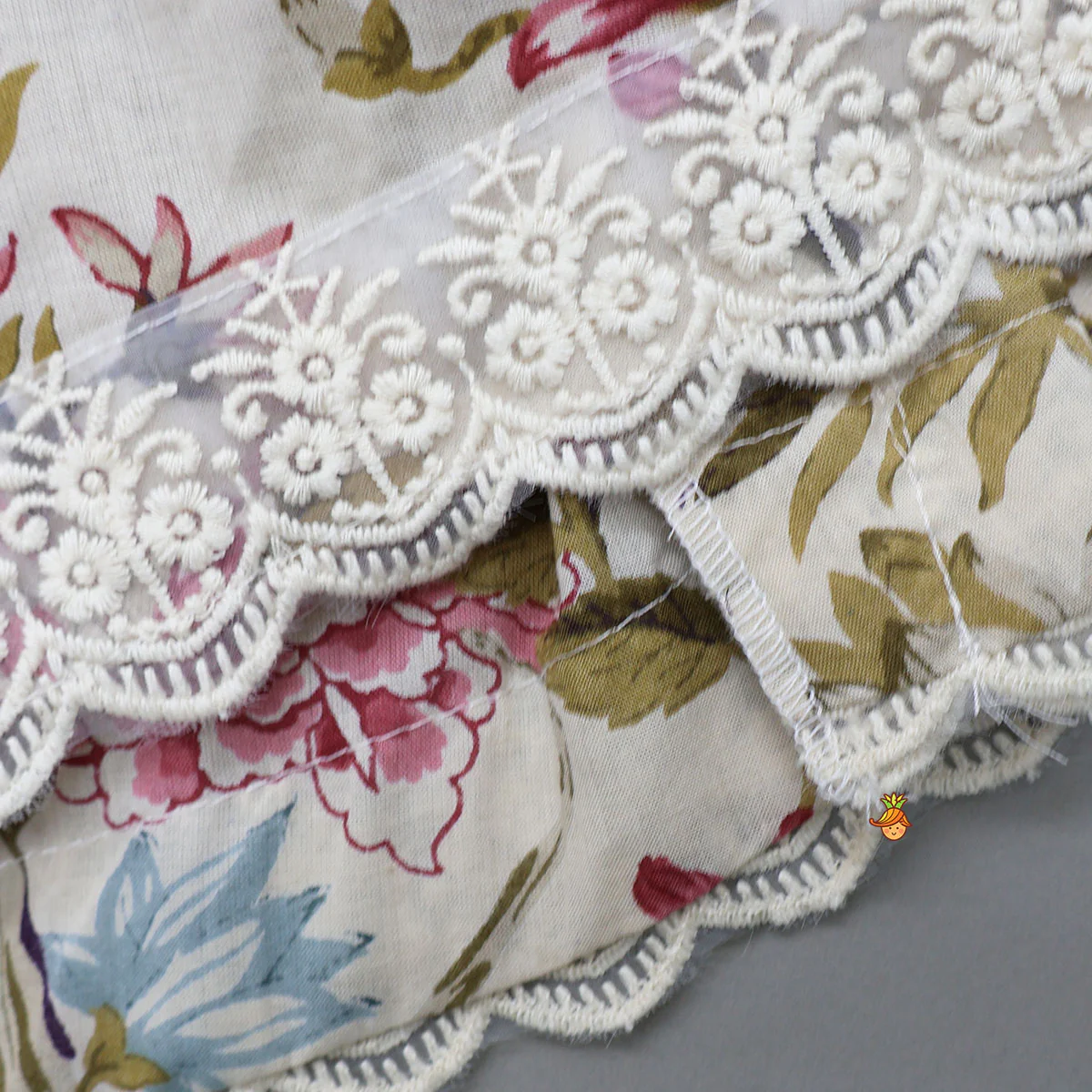 Strappy Adorable Top With Floral Printed Jacket And Sharara - Image 8