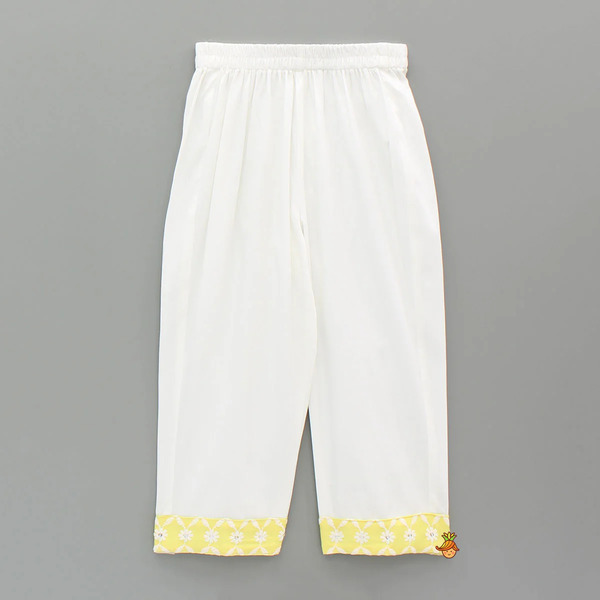 Strappy V Neck Embroidered Yellow Kurti And Pant With Sling Bag - Image 5