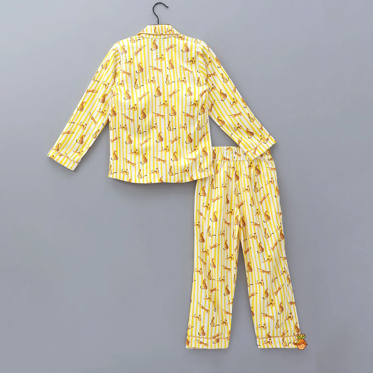 Striped Animal Print Bamboo Fabric Sleepwear Set - Image 2