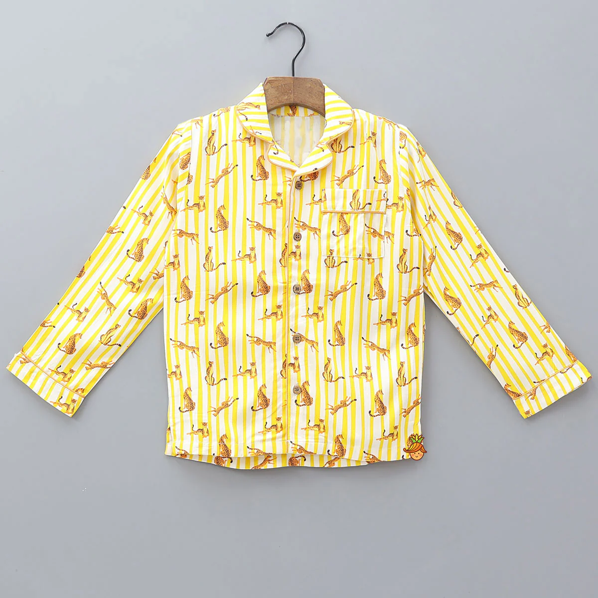 Striped Animal Print Bamboo Fabric Sleepwear Set - Image 3