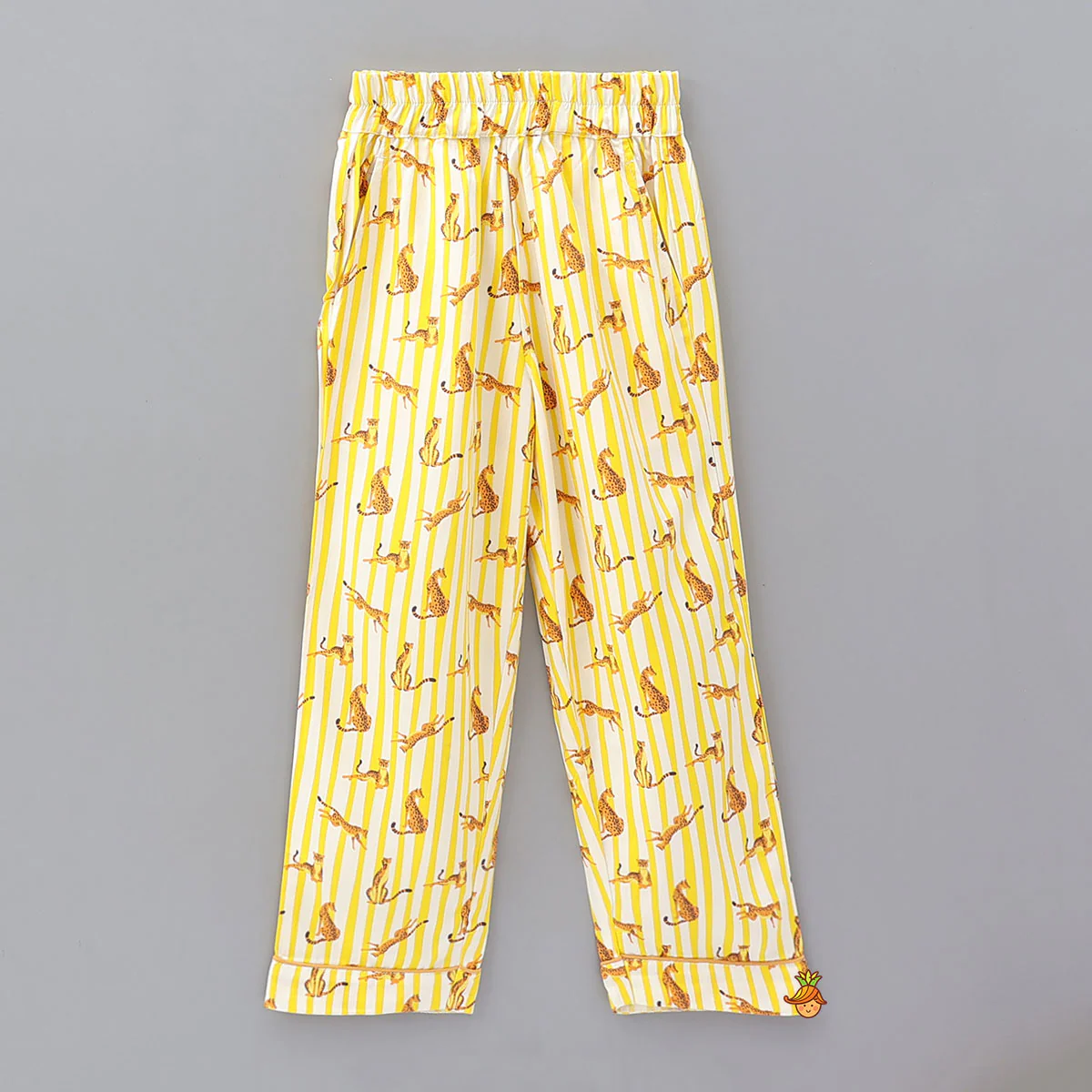 Striped Animal Print Bamboo Fabric Sleepwear Set - Image 4