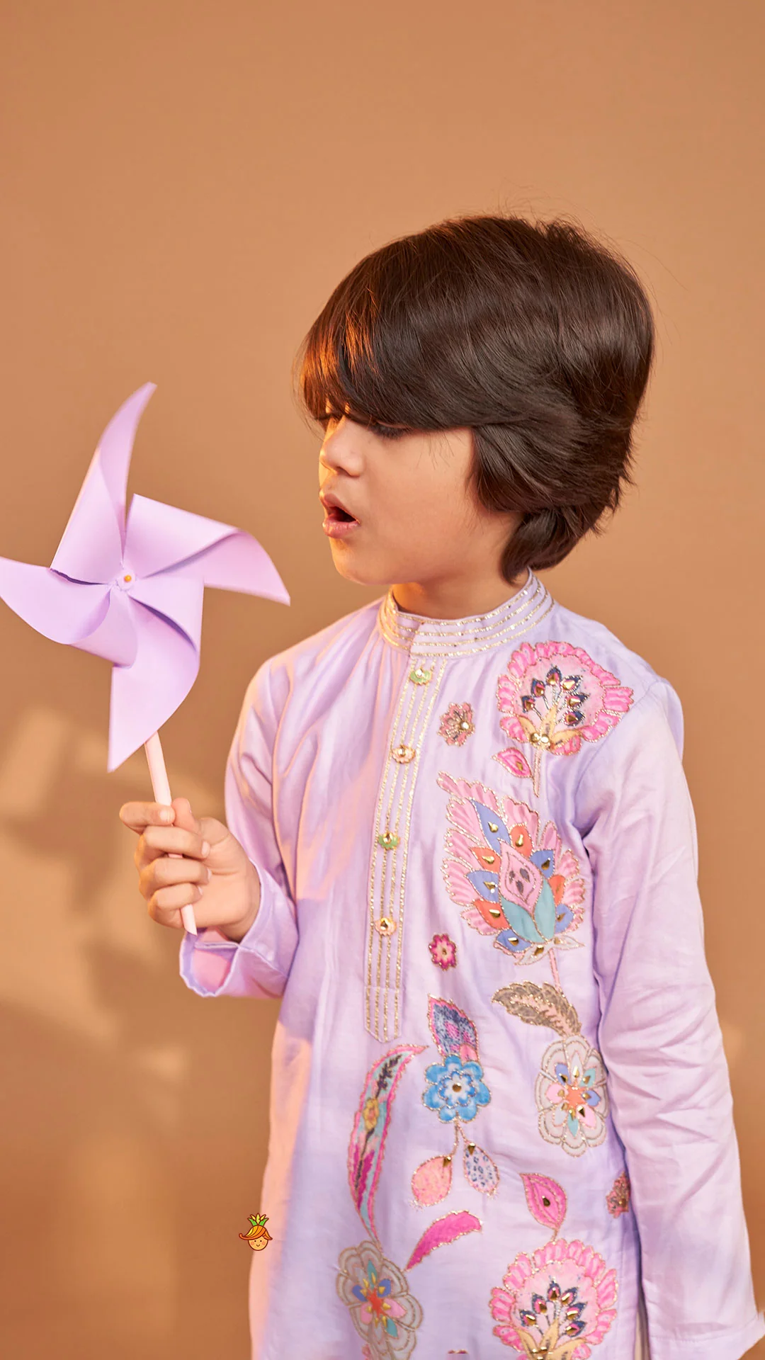 Stunning Multicolour Floral Embroidered Kurta With Pyjama - Image 6