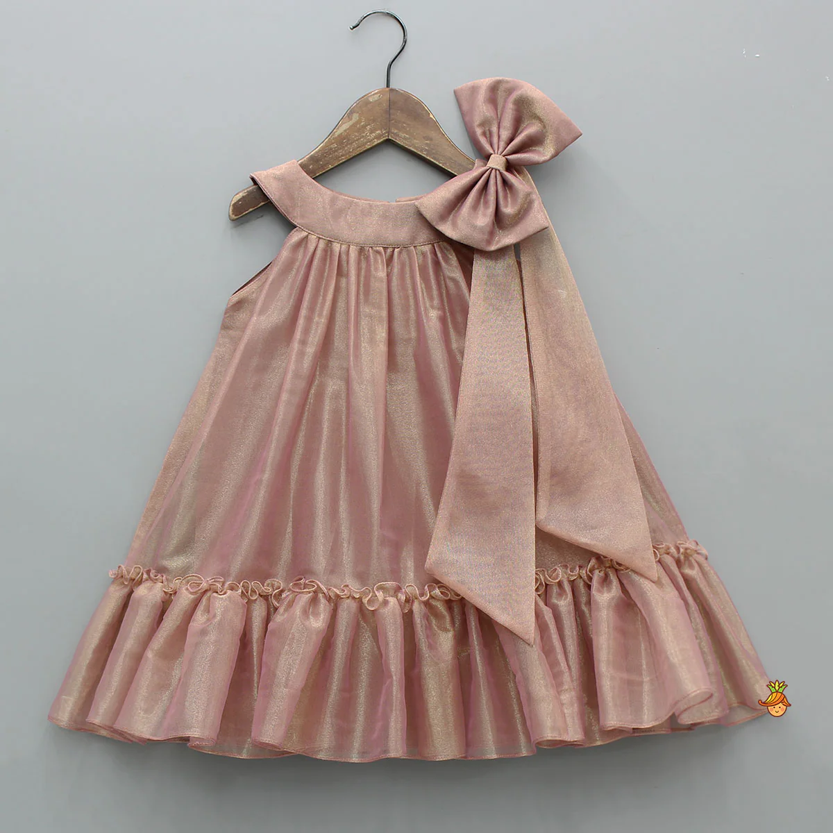 Stunning Shimmery Bow Adorned Halter Neck Dress