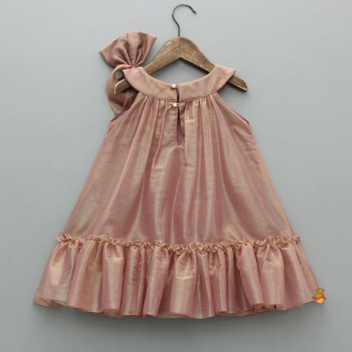 Stunning Shimmery Bow Adorned Halter Neck Dress - Image 2