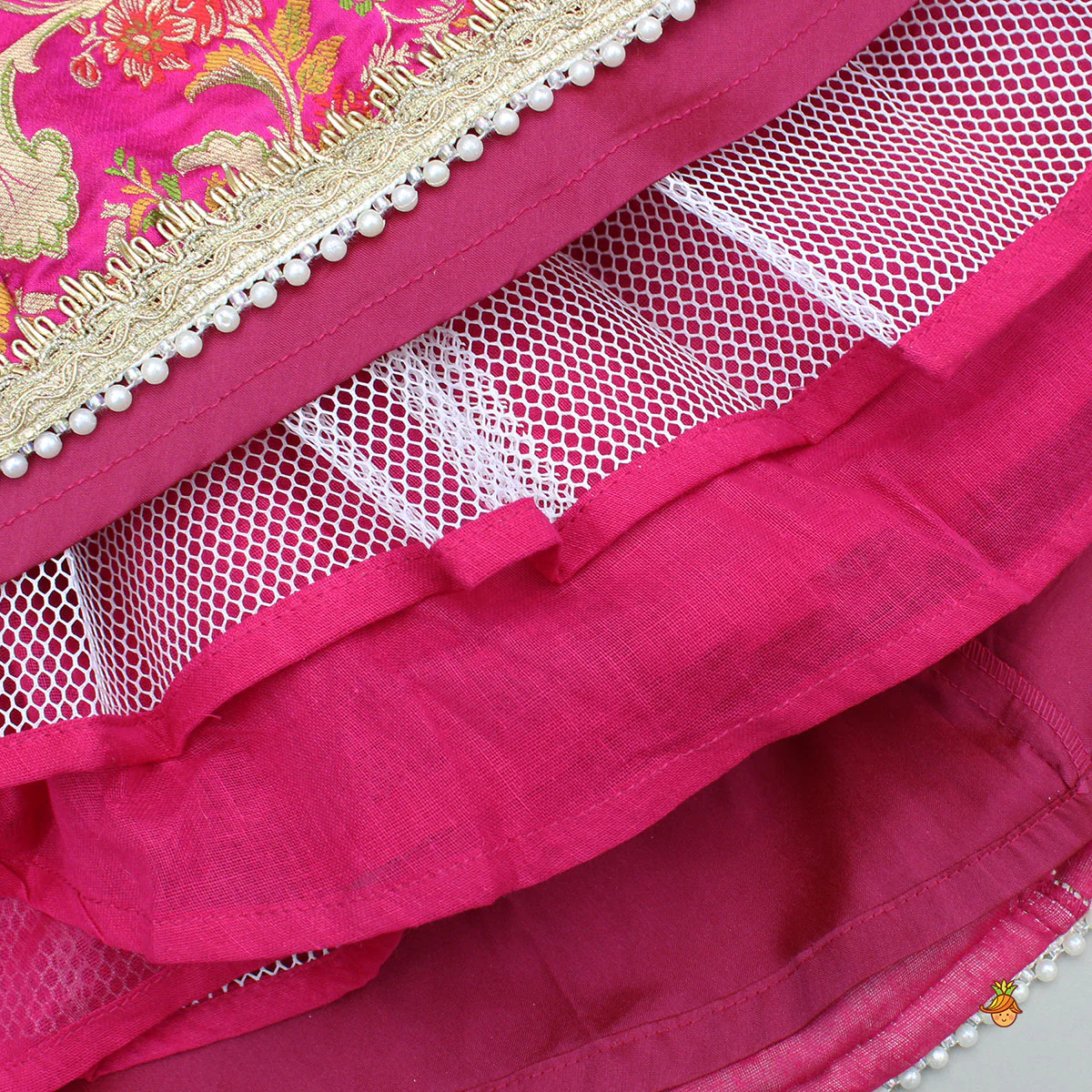 Stylish Brocade Top And Lehenga With Net Dupatta - Image 10