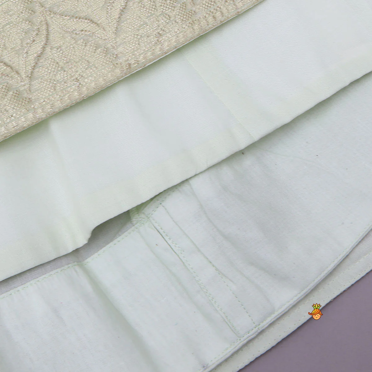 Stylish Hem Top With Checks Work Organza Lehenga - Image 6