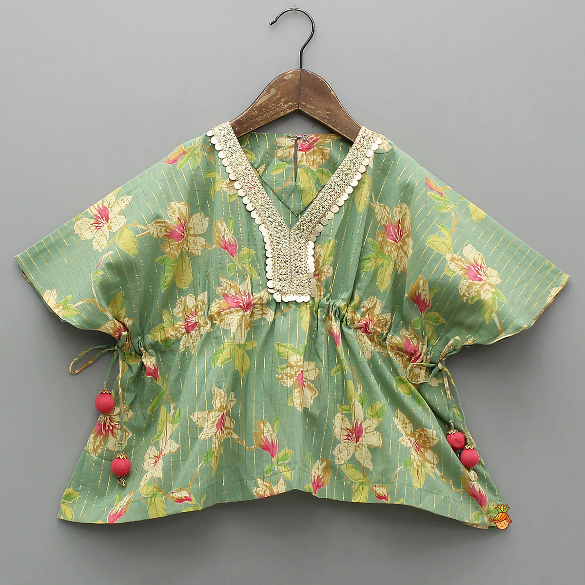 Stylish Kaftan Top And Chevron Printed Palazzo - Image 3