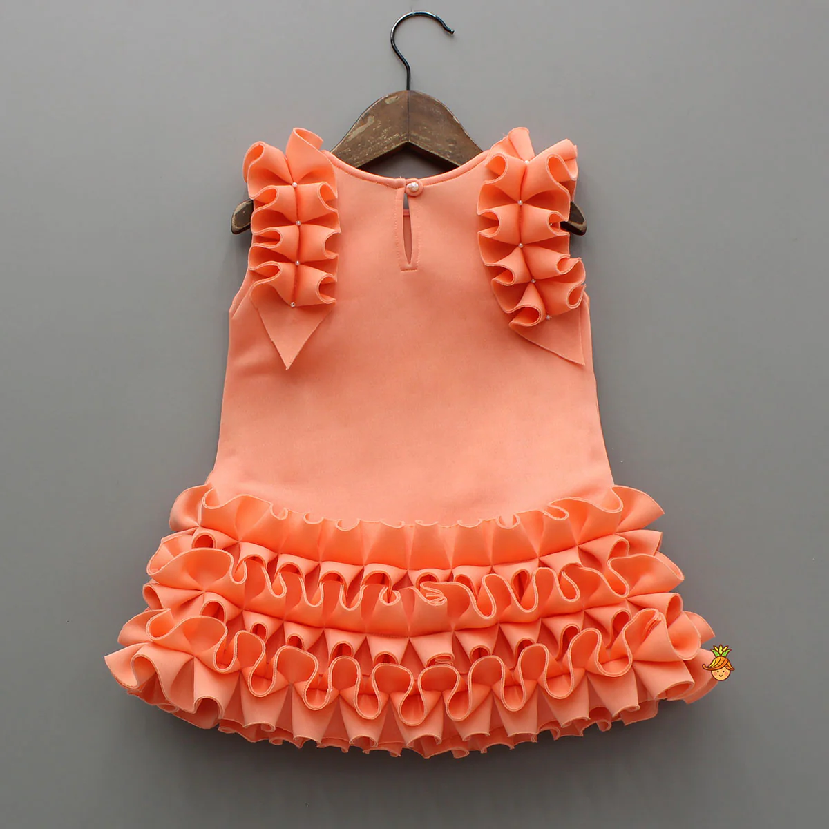 Stylish Peach Ruffled Dress - Image 2