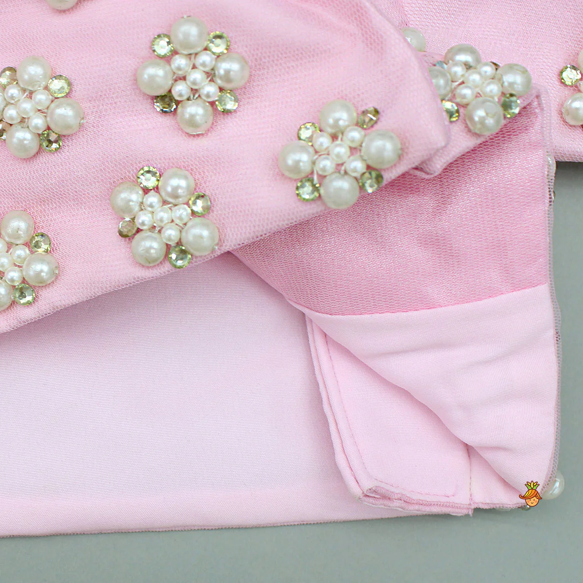 Stylish Pink Crop Blazer Style Top With Flared Lehenga - Image 11