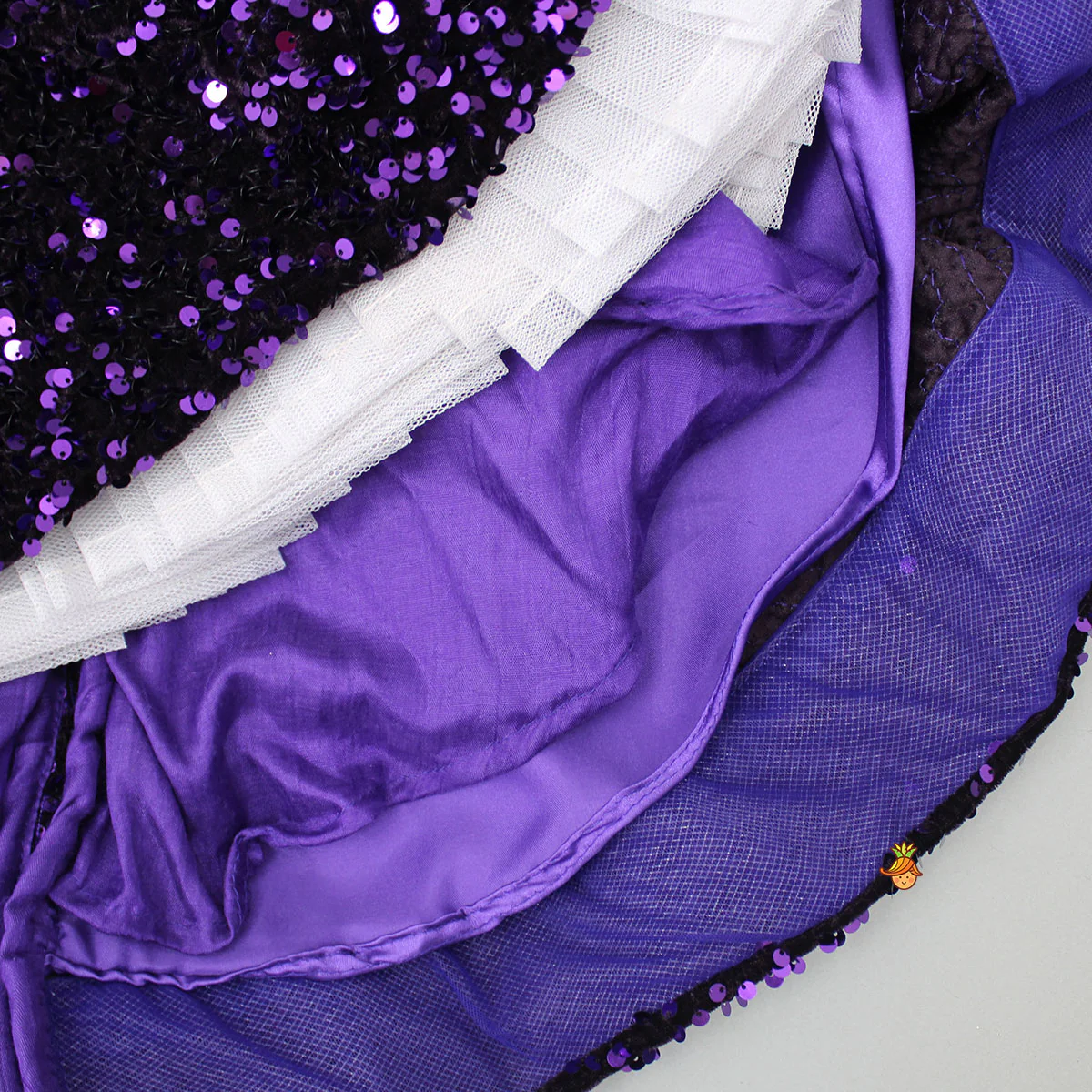 Stylish Sleeves Exquisite Purple Dress With Head Band - Image 5