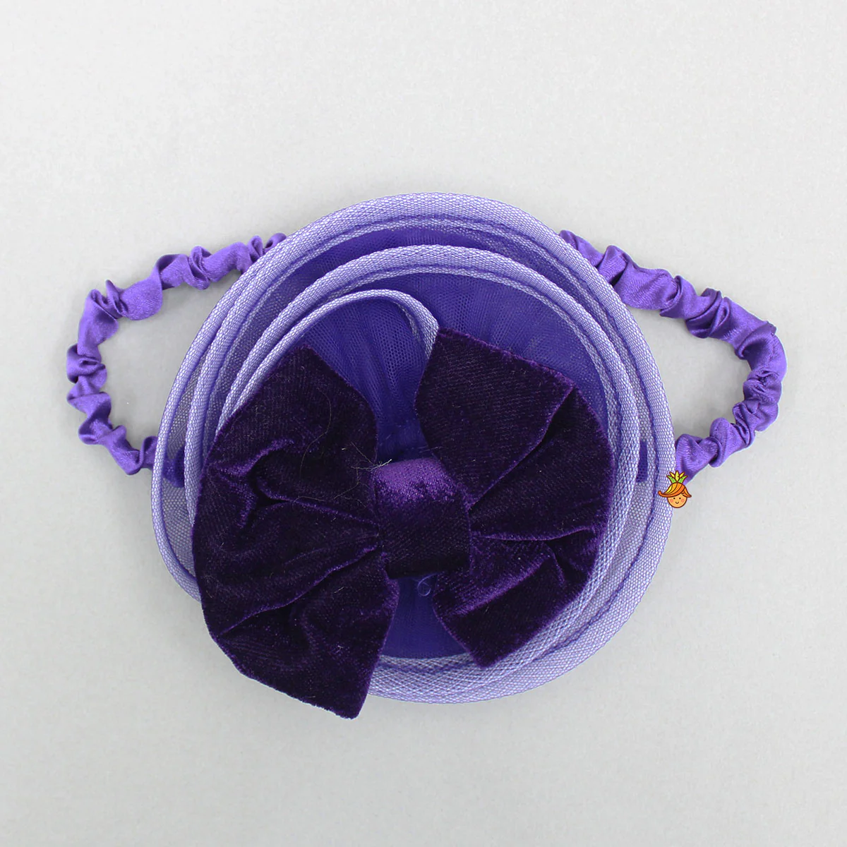Stylish Sleeves Exquisite Purple Dress With Head Band - Image 6