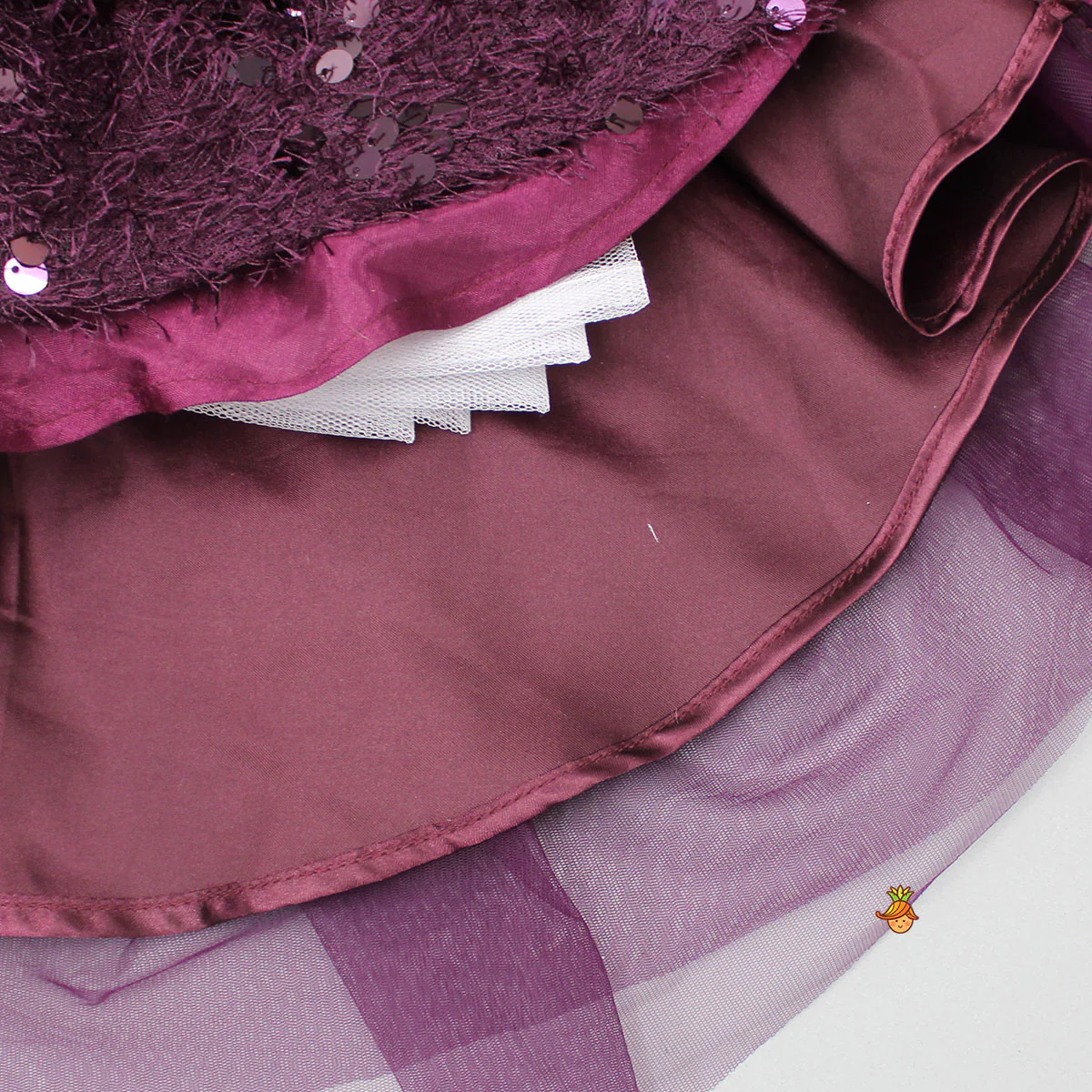 Stylish Sleeves Exquisite Wine Dress With Hair Clip - Image 6