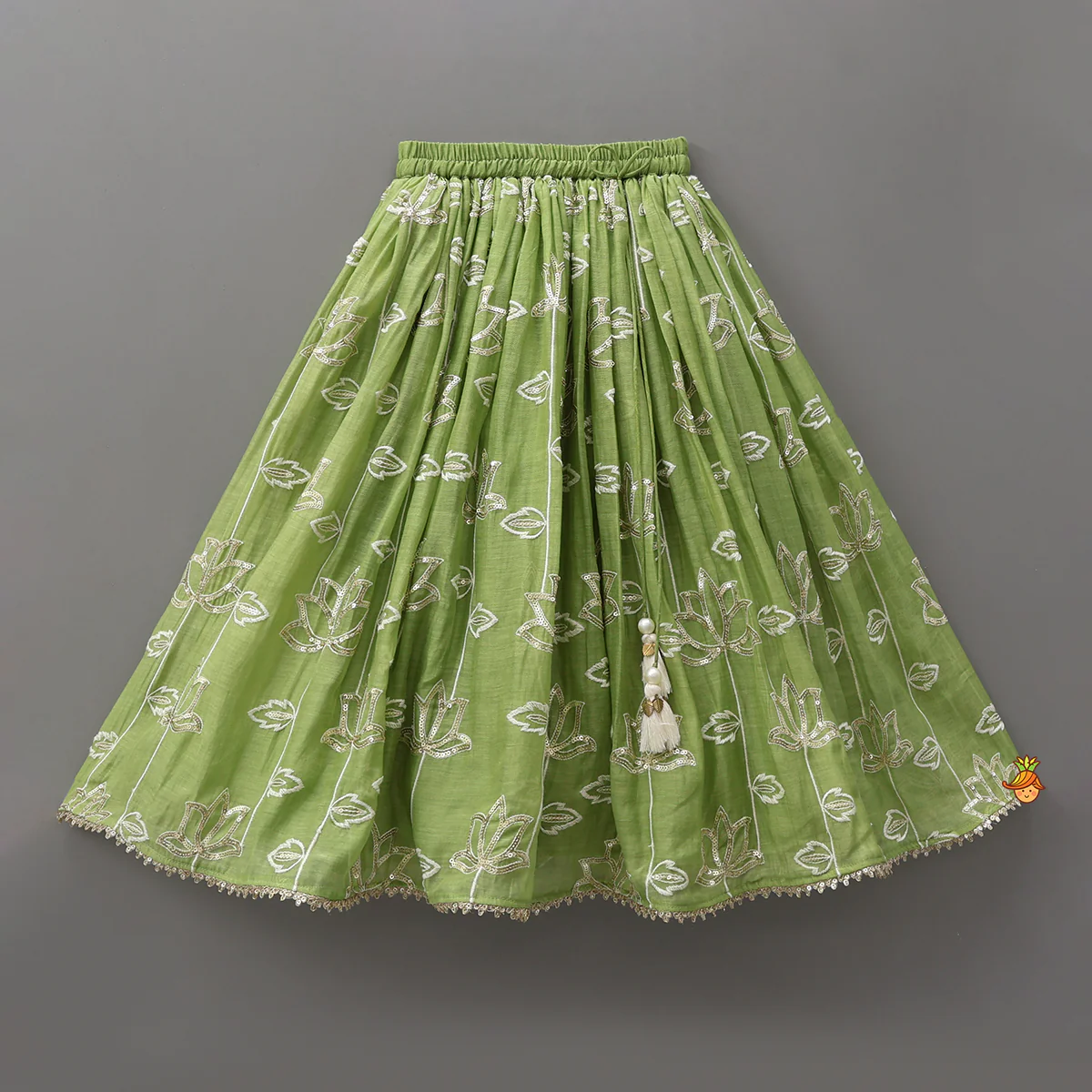 Stylish Top With Sequined Lehenga And Matching Dupatta - Image 5