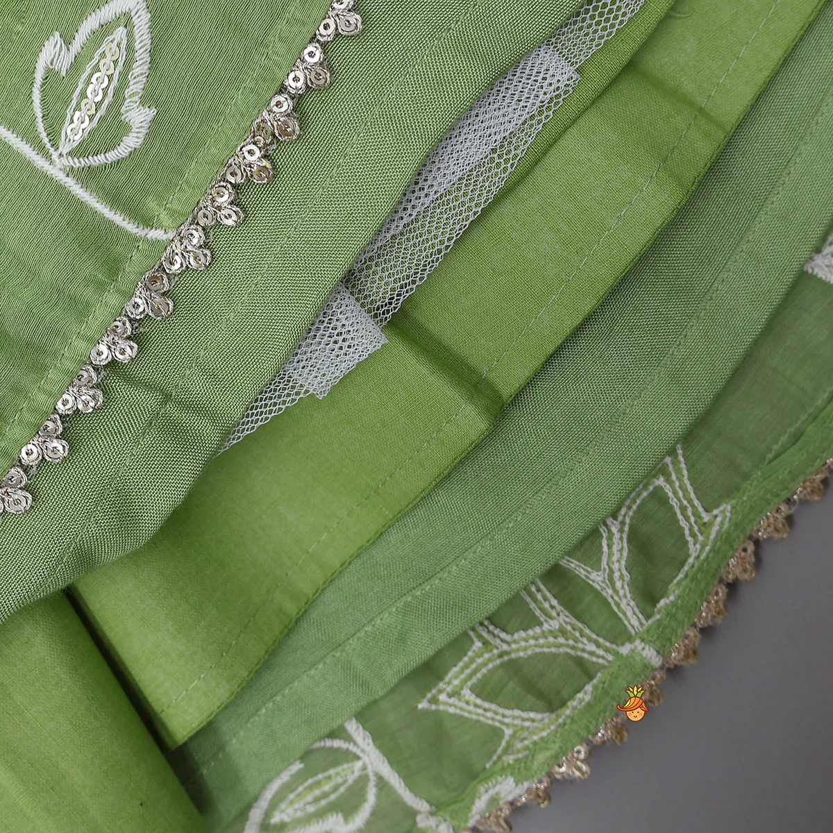 Stylish Top With Sequined Lehenga And Matching Dupatta - Image 7