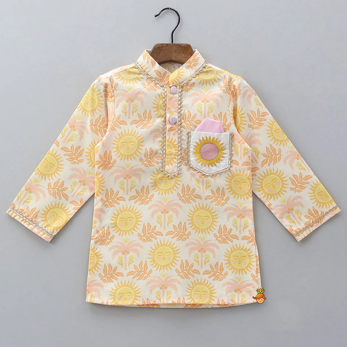 Sun Motif Printed Kurta And Pyjama - Image 3