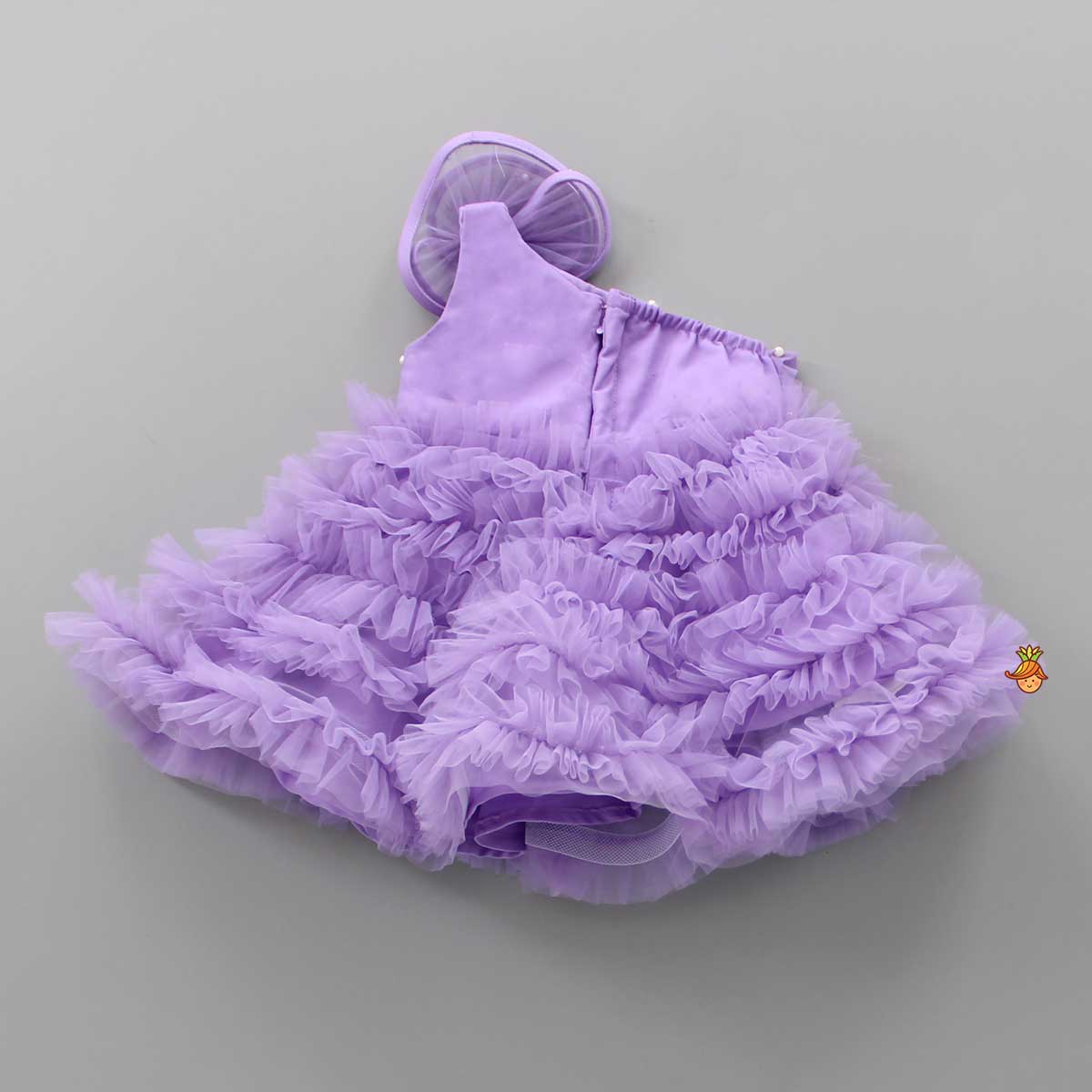 Swirl Enhanced One Shoulder Lavender Dress - Image 2