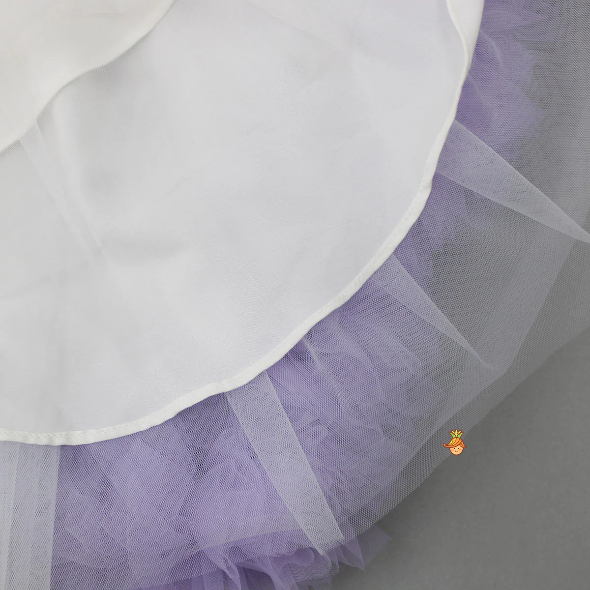 Swirl Flower Adorned One Shoulder Lavender Dress With Detachable Trail - Image 6