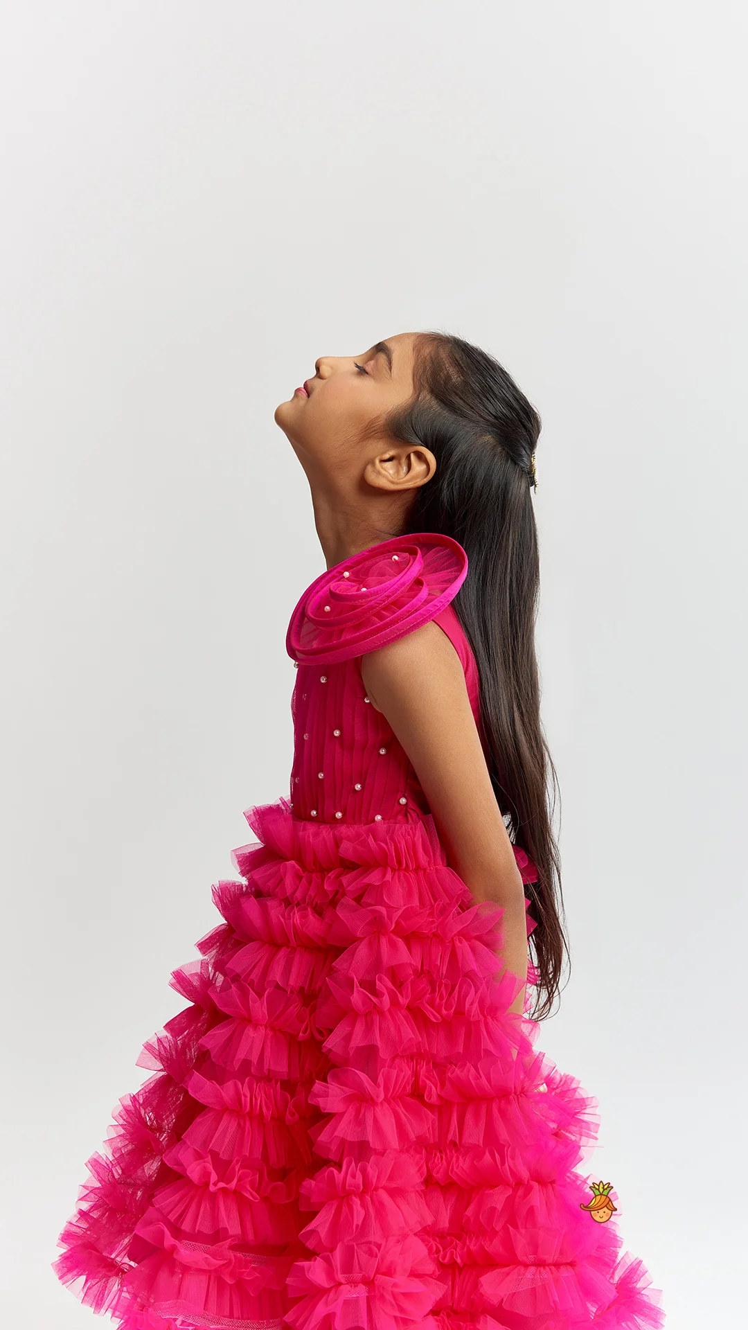Swirl One Shoulder Frilled Dress - Image 6