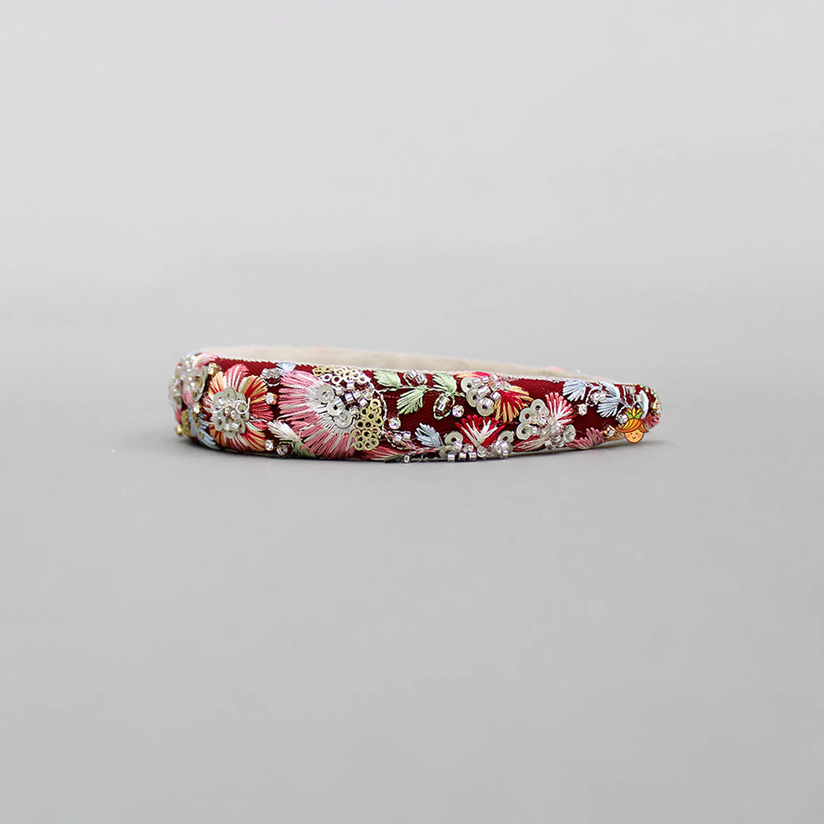 Thread And Cutdana Embroidered Hairband