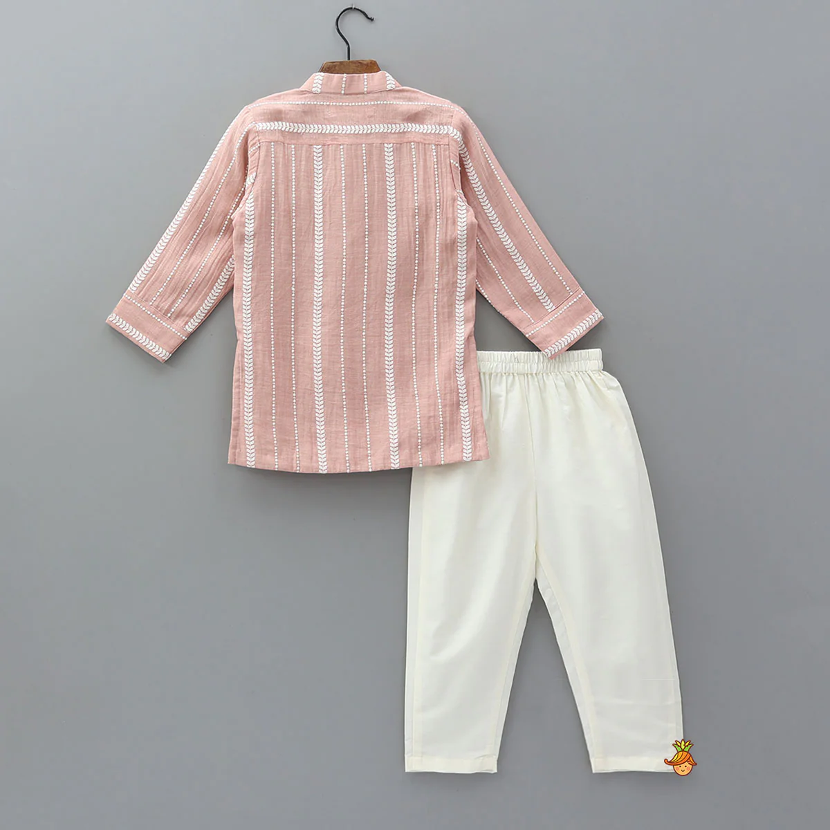 Thread-Embroidered Kurta With Pyjama - Image 2