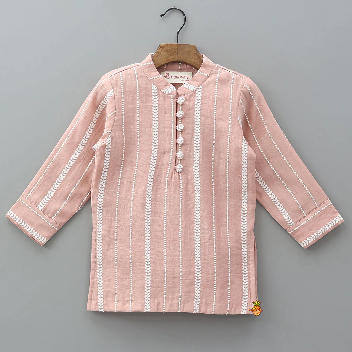 Thread-Embroidered Kurta With Pyjama - Image 3