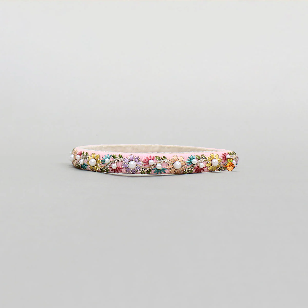 Thread Embroidered Pink Hairband
